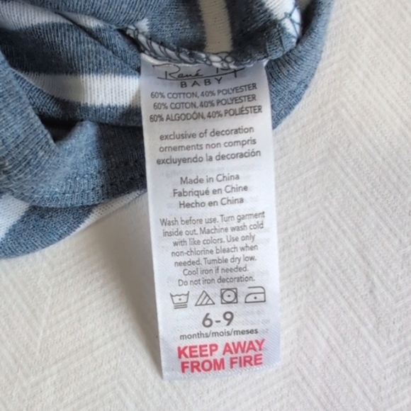 NEW rene rofe matching outfit set striped bodysuit & joggers 6-9 months baby boy - Picture 6 of 8